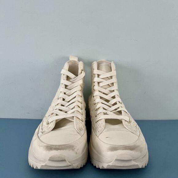 Converse Run Star Hike Daisy Cord Egret Lace Up Platform Sneakers - Picture 6 of 10